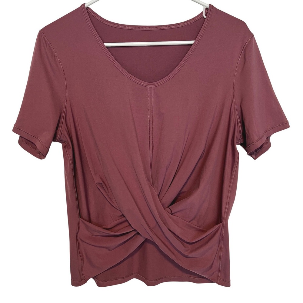 Lululemon Women's Size 10 Do The Daily Short Sleeve Top Plumful Athleisure Gym